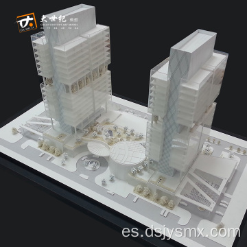 Modelo de construcción acrílico 3D y bienes raíces